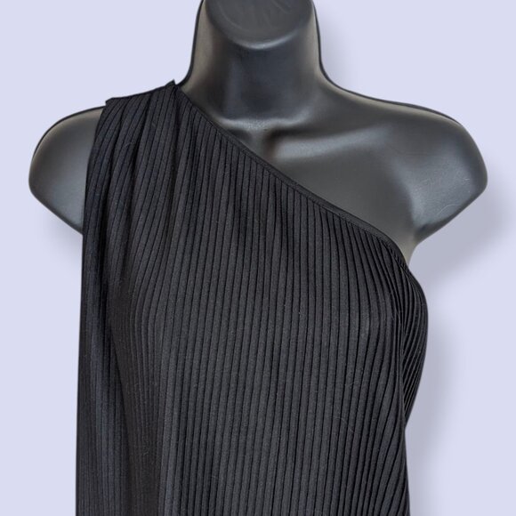 Armani Exchange Black One-Shoulder Flowy Top - Picture 3 of 9